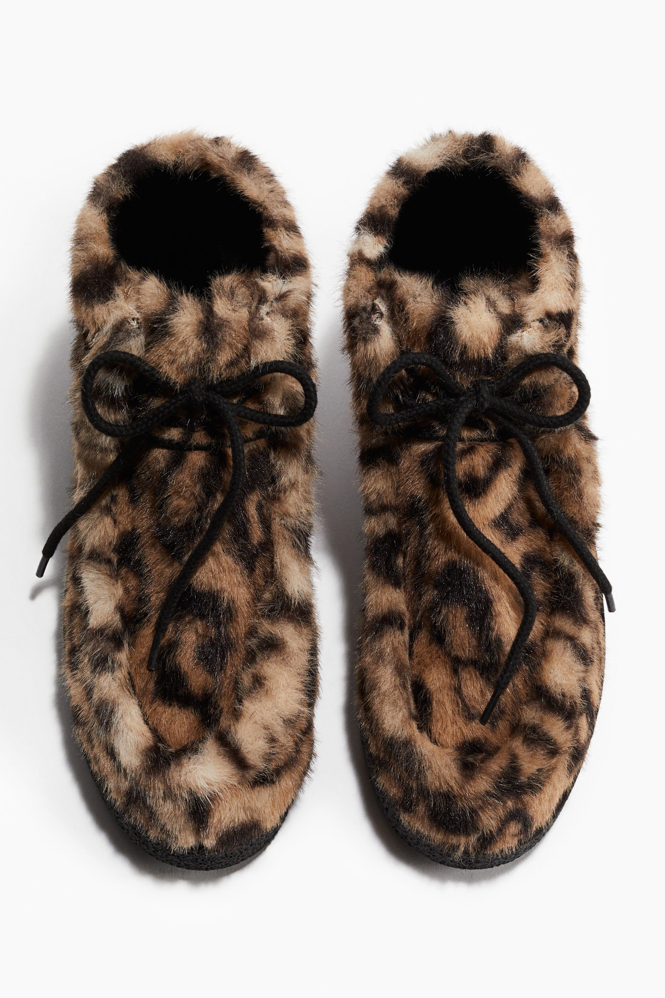 Lace-up Boots, Alternate, color, Beige/leopard print