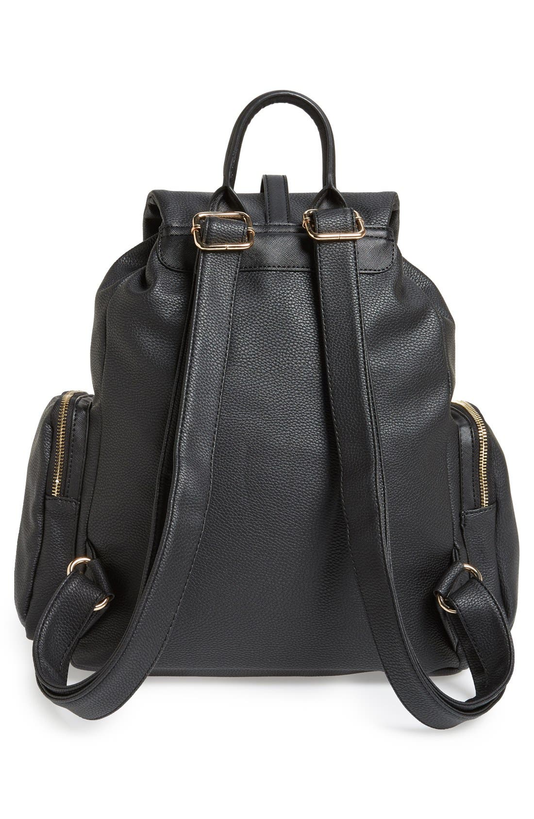 Topshop Faux Leather Backpack, Alternate, color, 