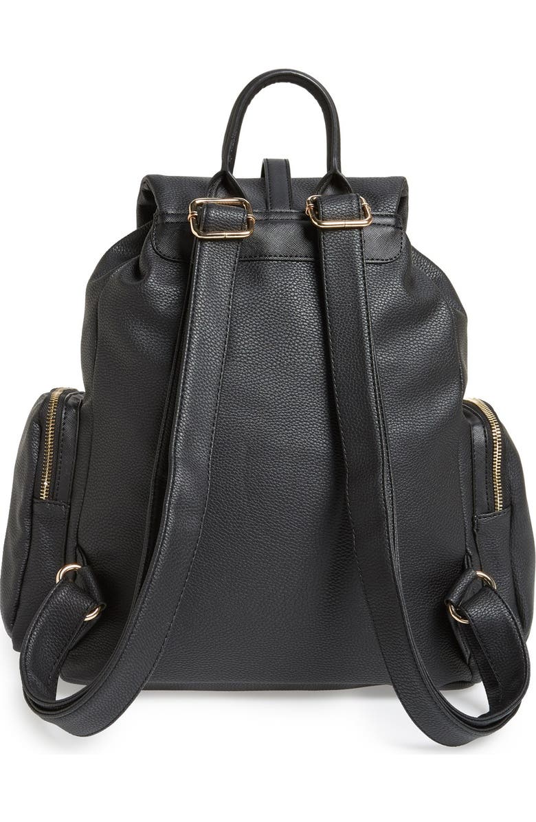 Topshop Faux Leather Backpack, Alternate, color,