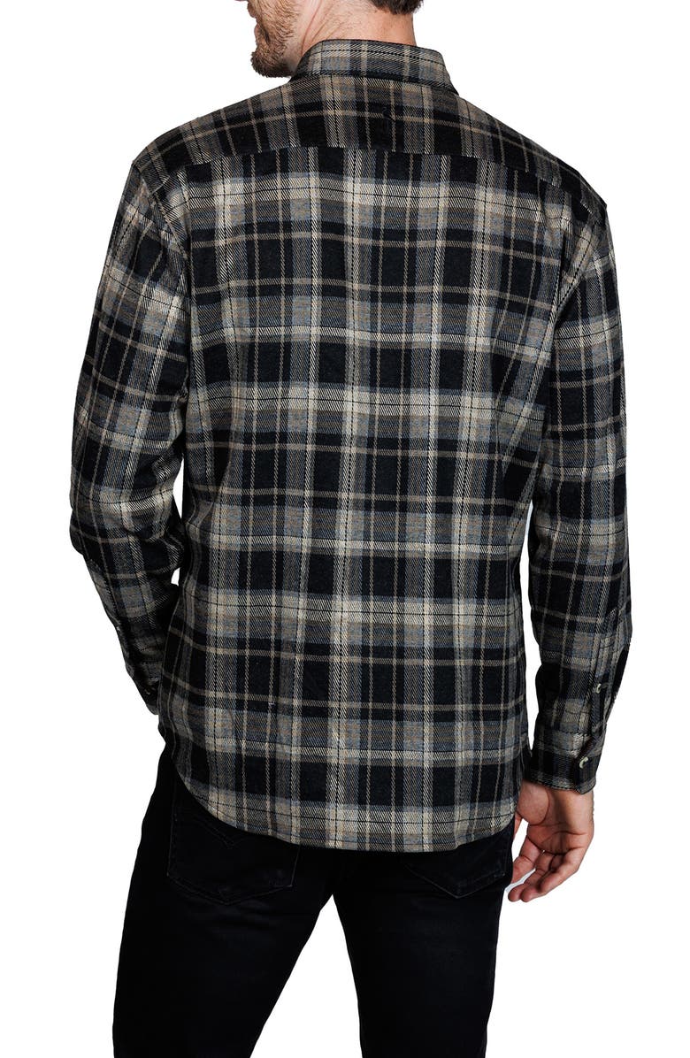 TailorByrd Plaid Button-Up Shirt, Alternate, color, Black