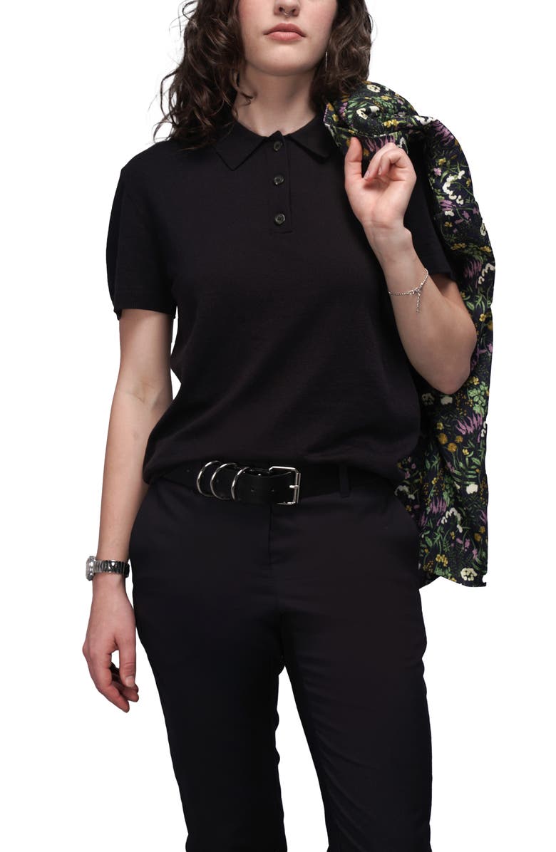 WILDFANG The Everyday Sweater Polo, Alternate, color, Black