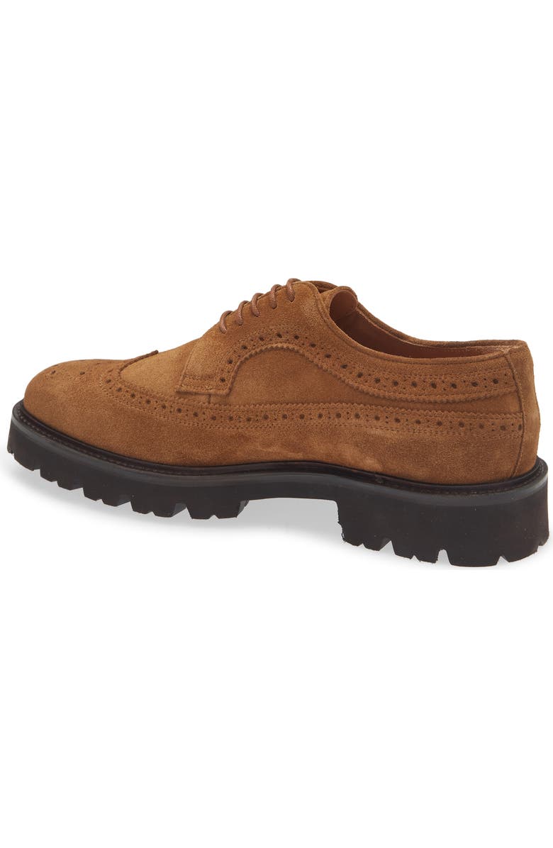 Gentle Souls Faro Wingtip Brogue Derby, Alternate, color, Tan Suede