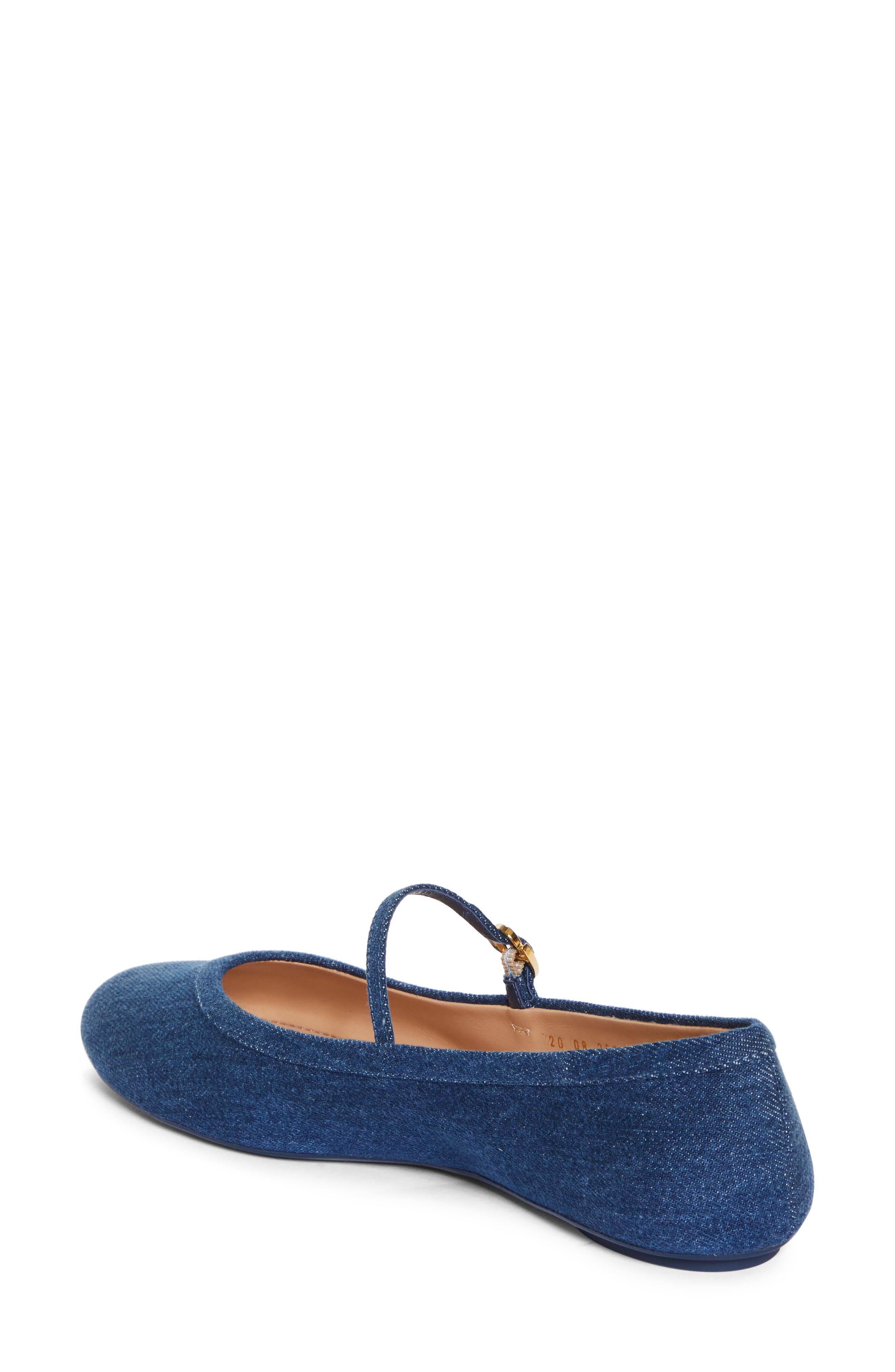 Gianvito Rossi Denim Mary Jane Flat, Alternate, color, 