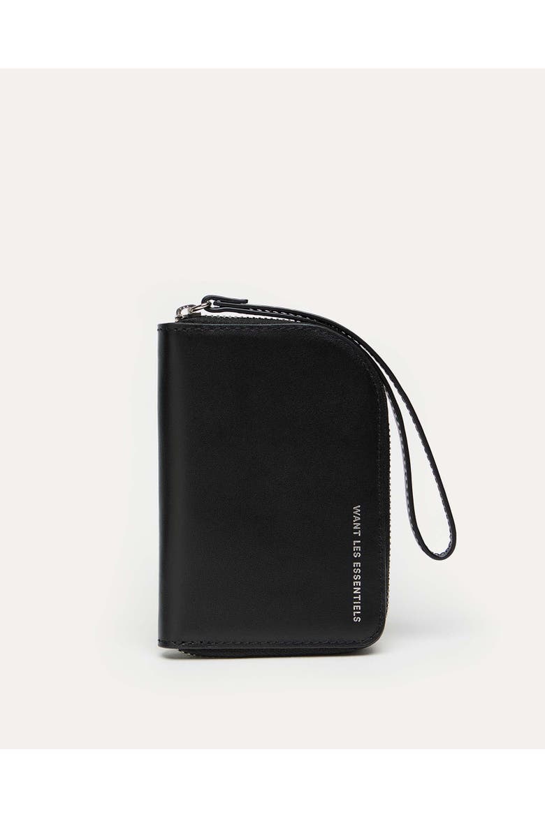Arch Smooth Leather Zip Wallet, Main, color, Black