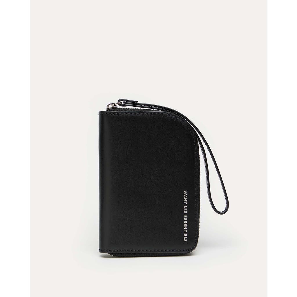 Want Les Essentiels De La Vie Want Les Essentiels Arch Smooth Leather Zip Wallet In Black