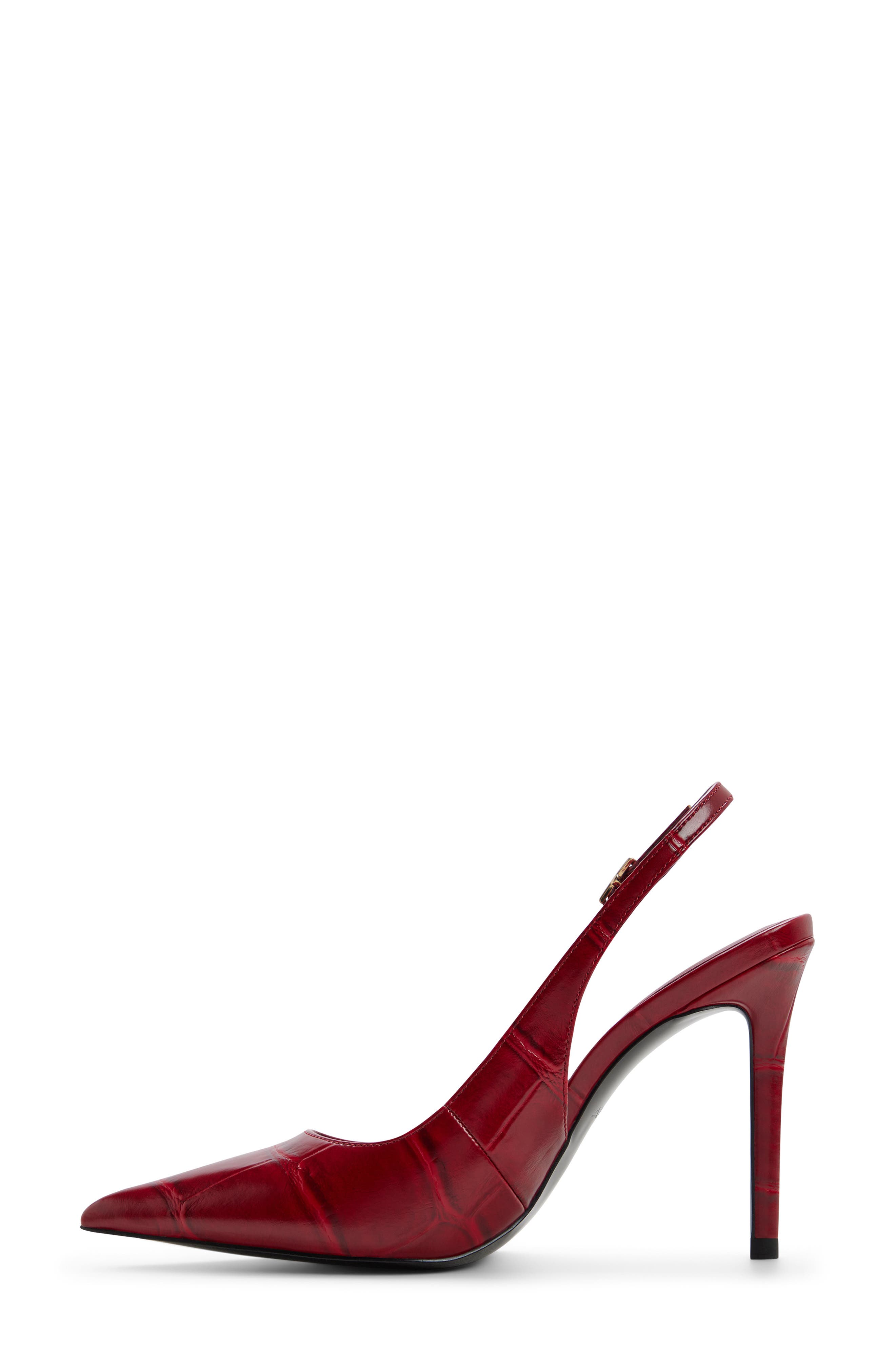 Stessysling 2.0 Croc Embossed Slingback Pump, Alternate, color, DARK RED