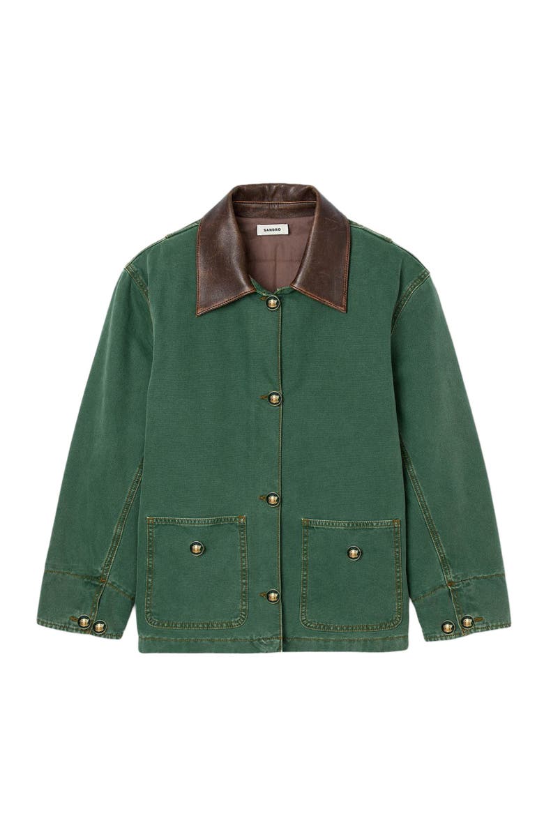 SANDRO Workwear jacket, Alternate, color, Dark Green