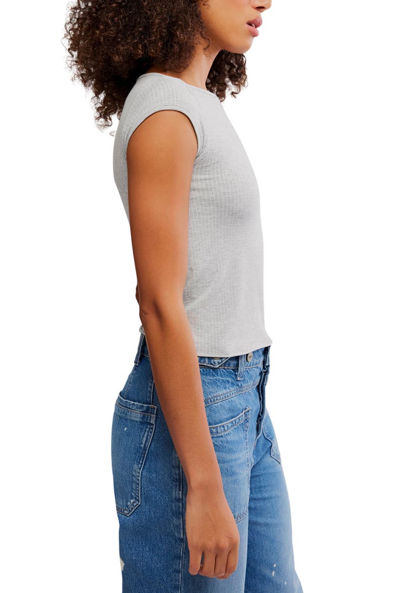 Seamless Boat Neck T-Shirt, Alternate, color, HEATHER GREY