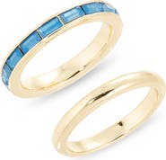 NORDSTROM RACK Set of 2 Baguette Cut Cubic Zirconia Rings