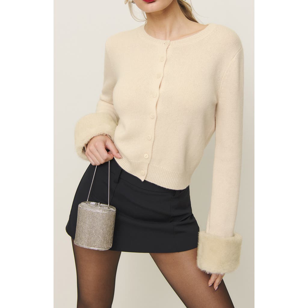Reformation Clara Cashmere Cardigan In Neutral