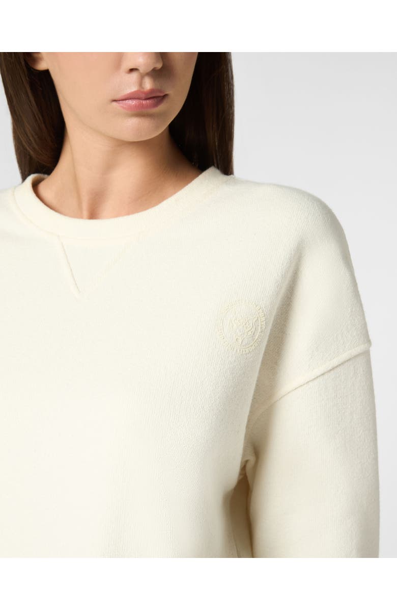 PLEIN SPORT Boxy Fit Sweatshirt Round Neck Ls Women, Alternate, color, White