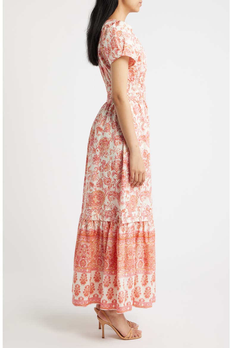 Floral Print Maxi Dress, Alternate, color, CREAM MULTI