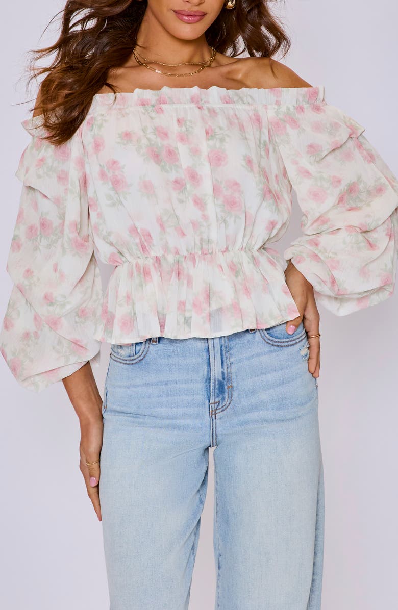 VICI Collection Blossom Off the Shoulder Top, Alternate, color, 