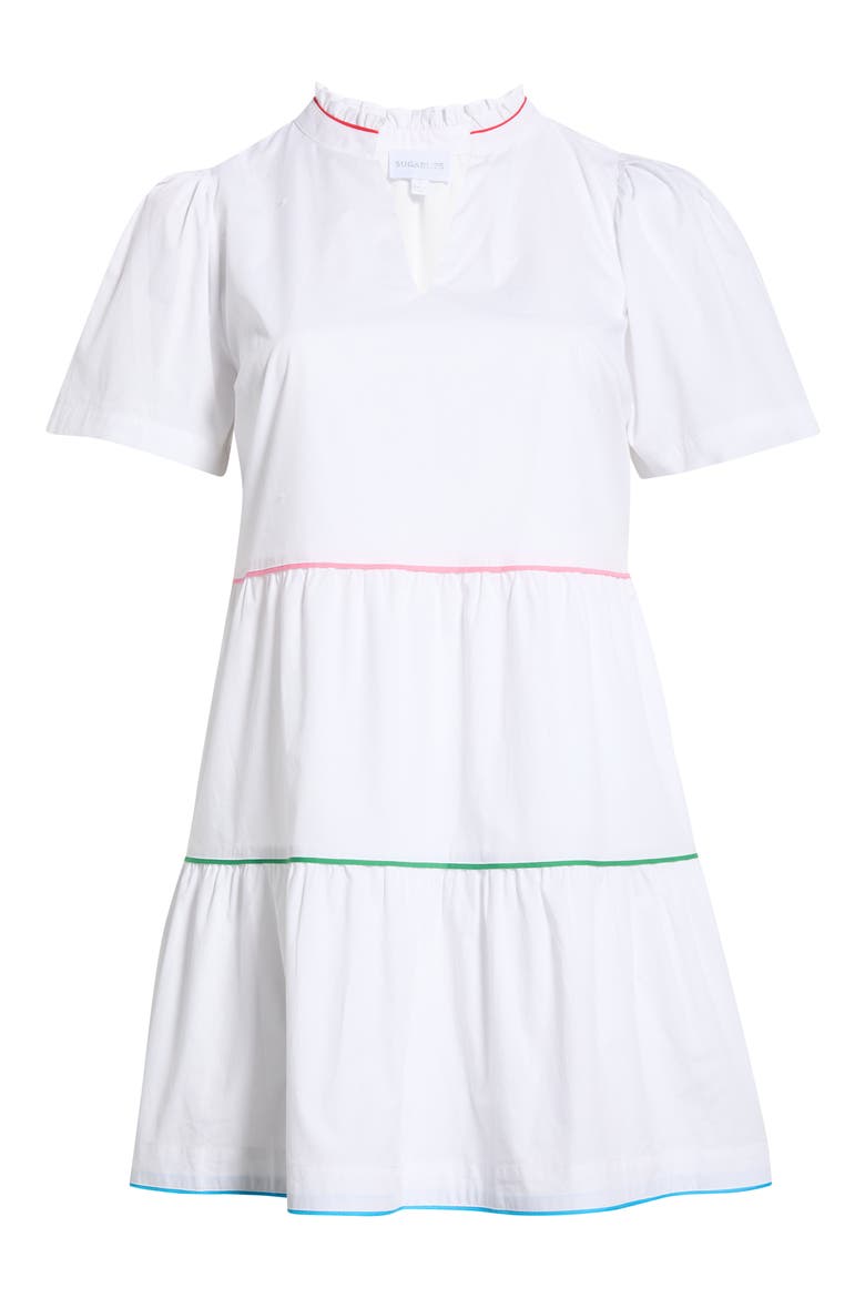Candace Tiered Mini Dress, Alternate, color, WHITE