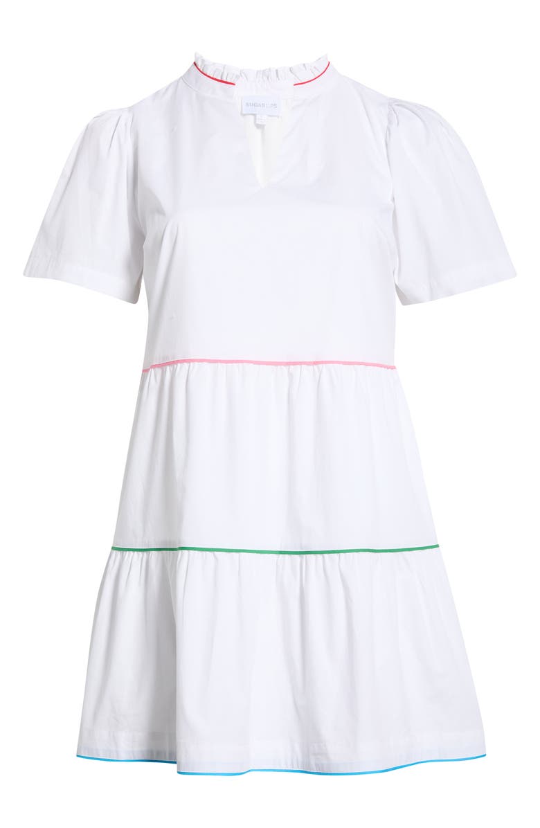 SUGARLIPS Candace Tiered Mini Dress, Alternate, color, White