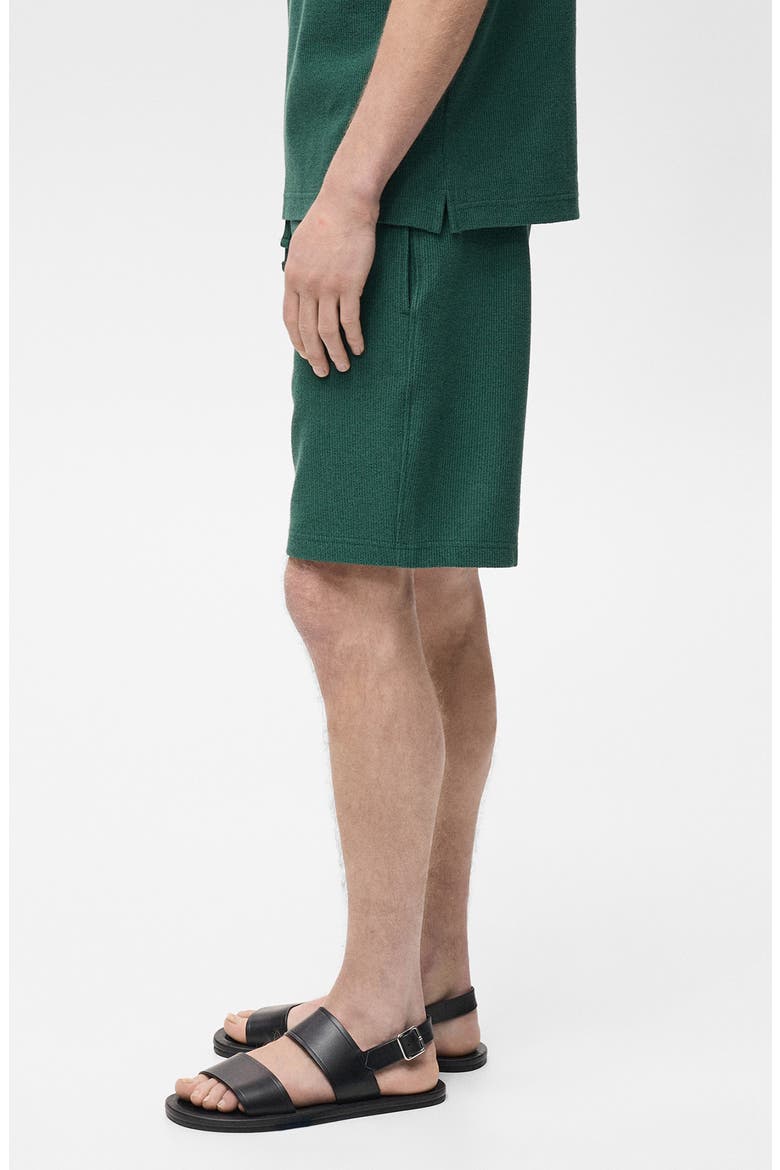 Textured Cotton Bermuda Shorts, Alternate, color, GREEN