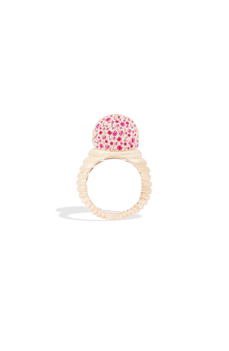 Campbell + Charlotte Revel Bobble Cocktail Ring, Alternate, color, Ruby, Pink Sapphire- Gold