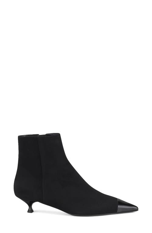 AGL ATTILIO GIUSTI LEOMBRUNI AGL LENOR POINTED CAP TOE KITTEN HEEL BOOTIE