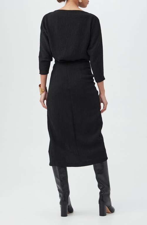 Trina Turk Abiba Gathered Faux-wrap Midi Skirt In Black
