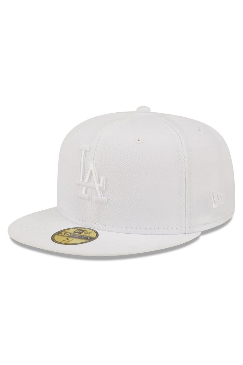 Men's New Era Los Angeles Dodgers White on White 59FIFTY Fitted Hat, Main, color, White
