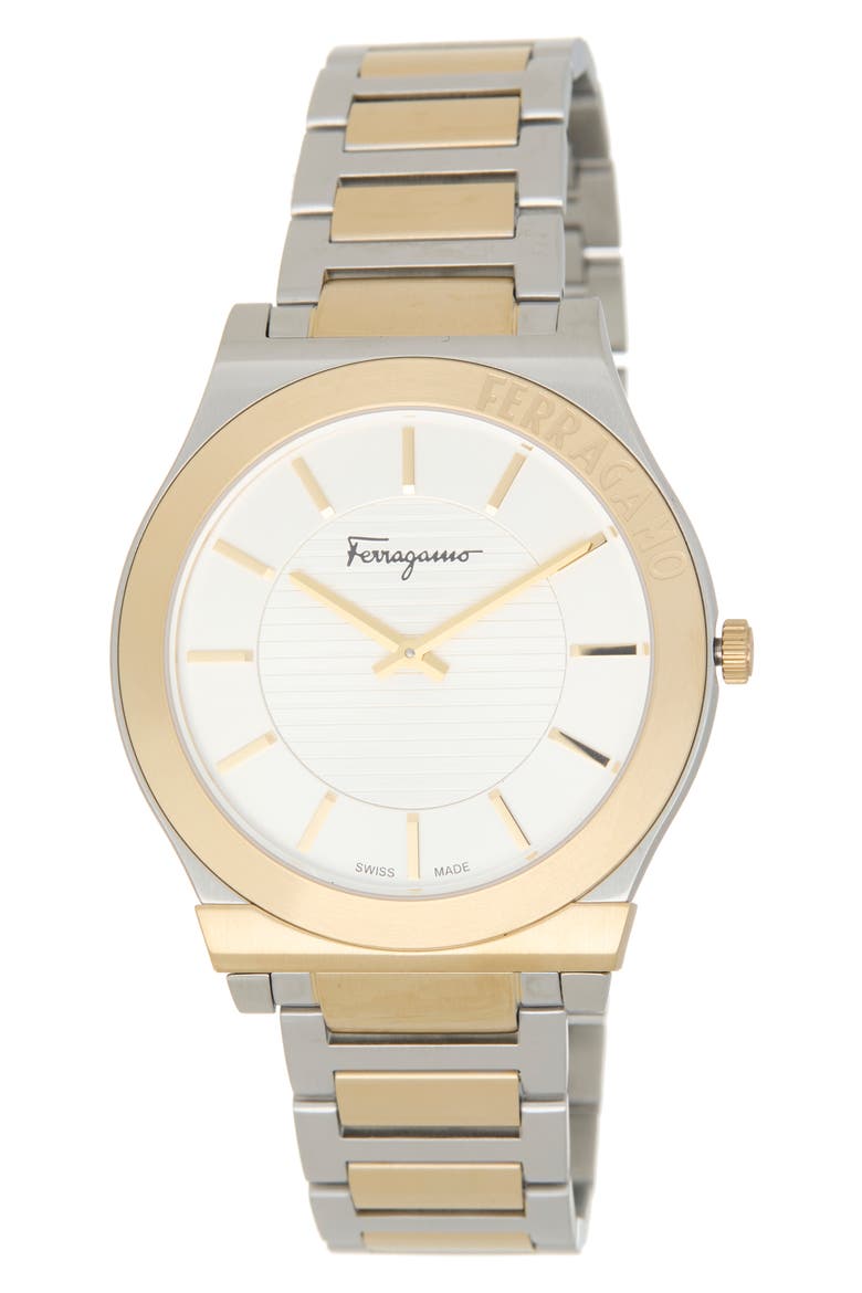 Gancini Two-Tone Bracelet Watch, 38mm, Main, color, TTE