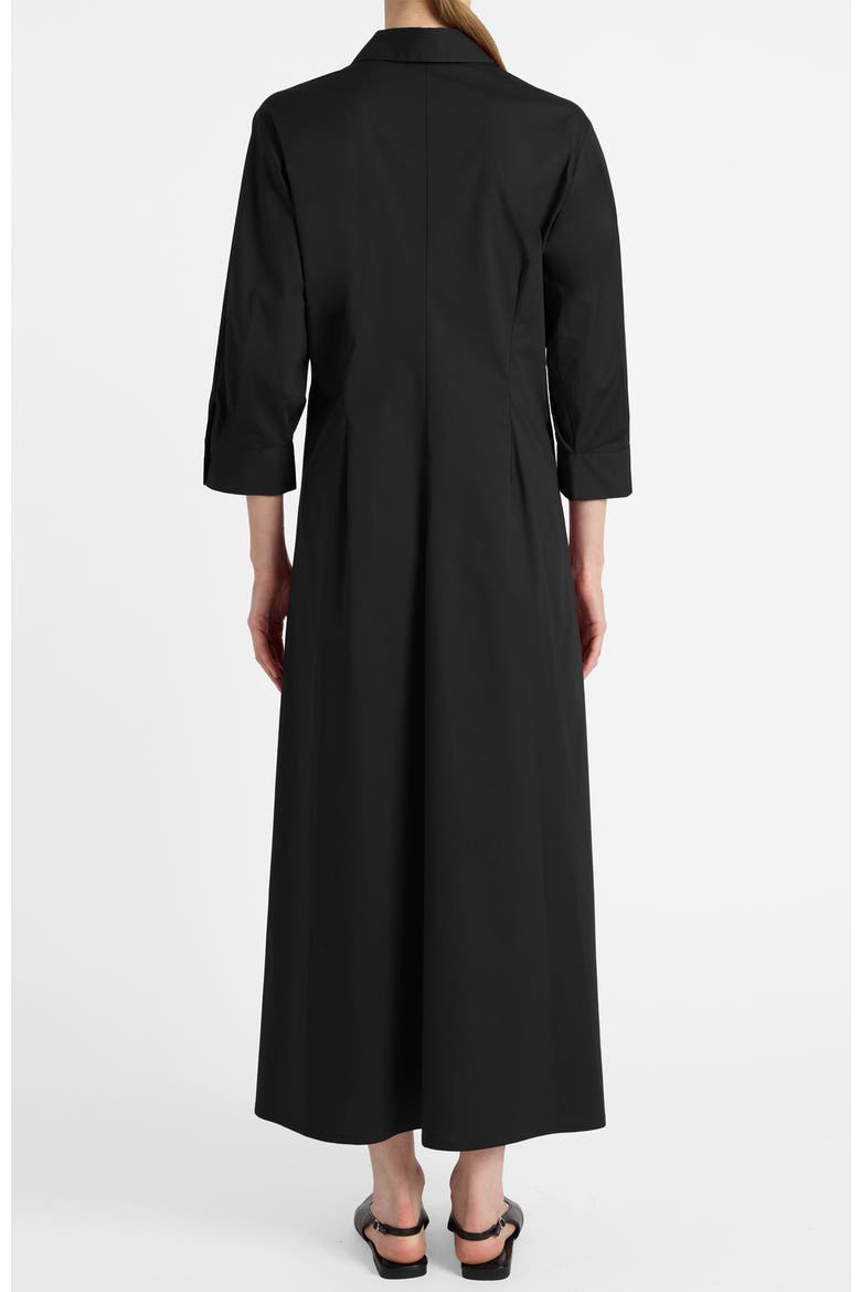 Miley Midi Shirt Dress in Cotton Stretch, Alternate, color, Black