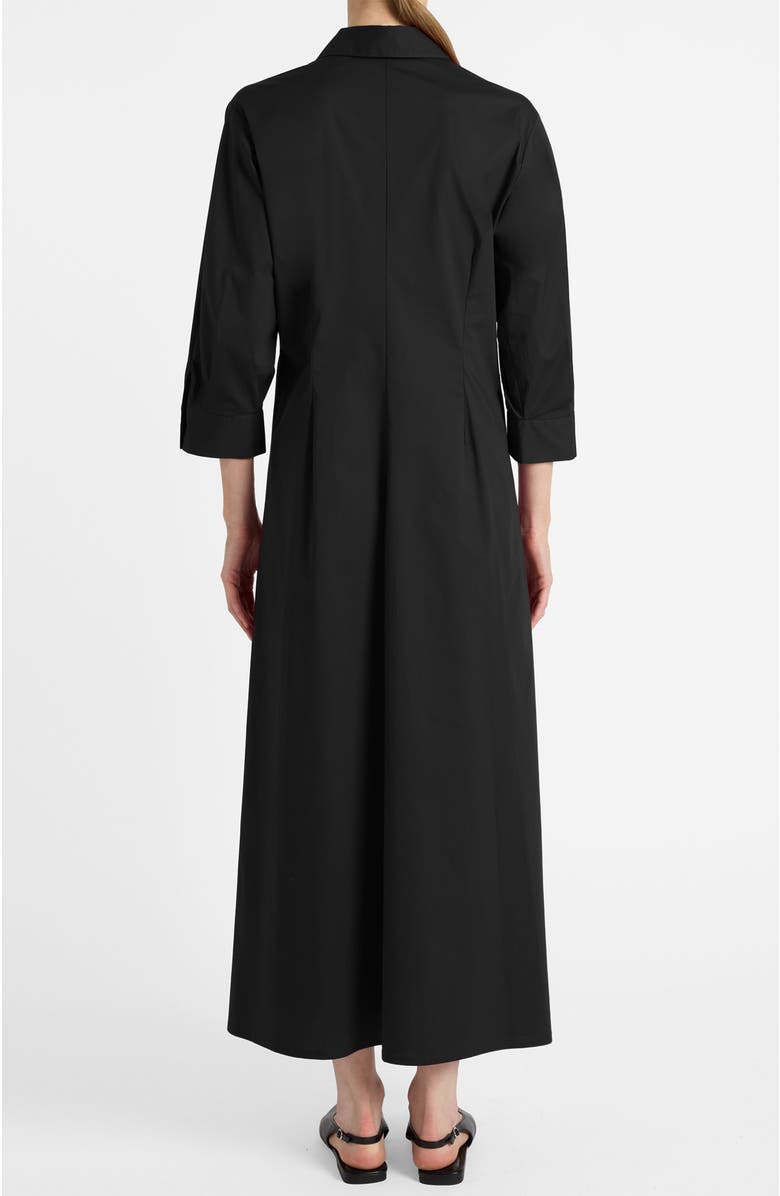 Santorelli Miley Midi Shirt Dress in Cotton Stretch, Alternate, color, Black