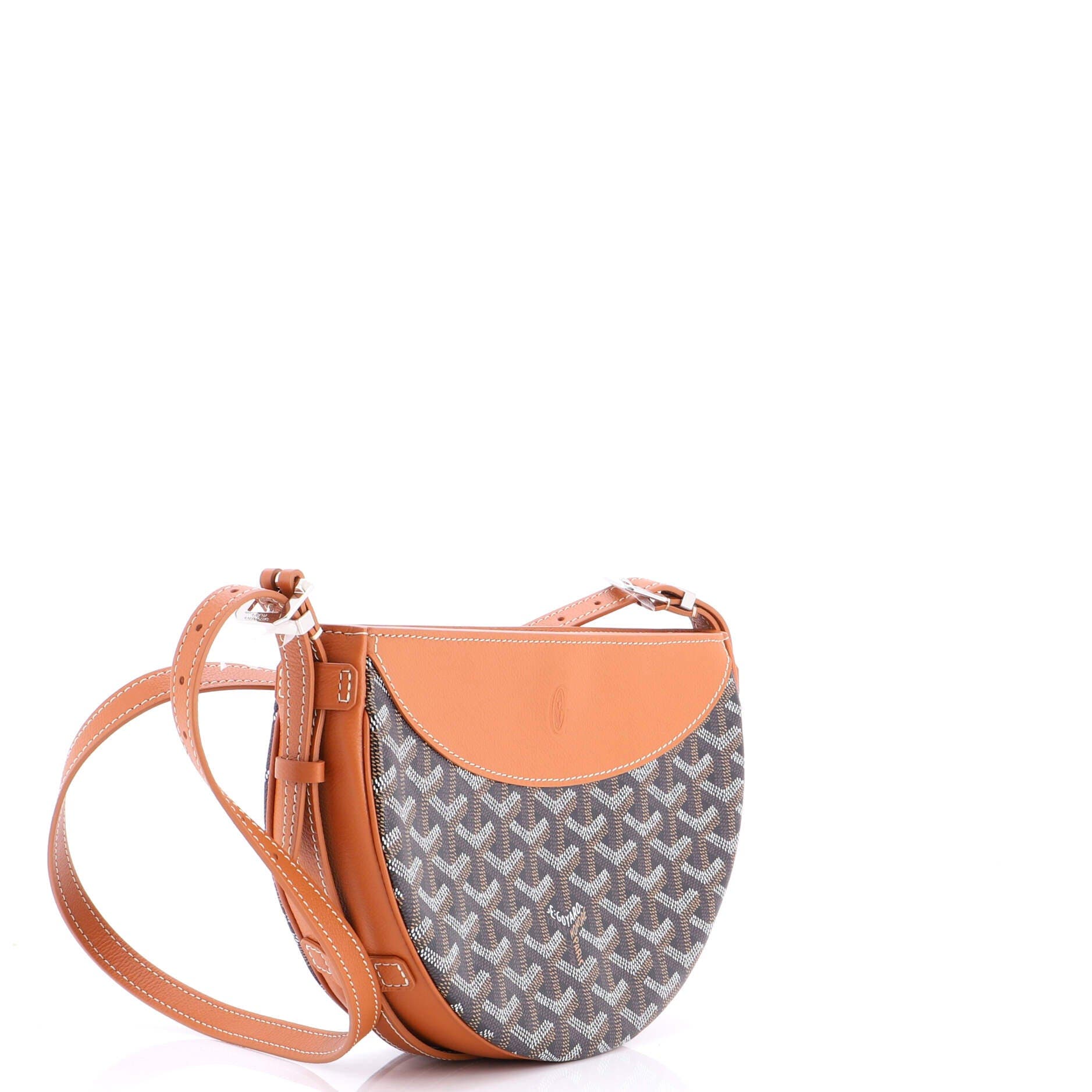 Hirondelle Shoulder Bag Coated Canvas and Leather, Alternate, color, Brown