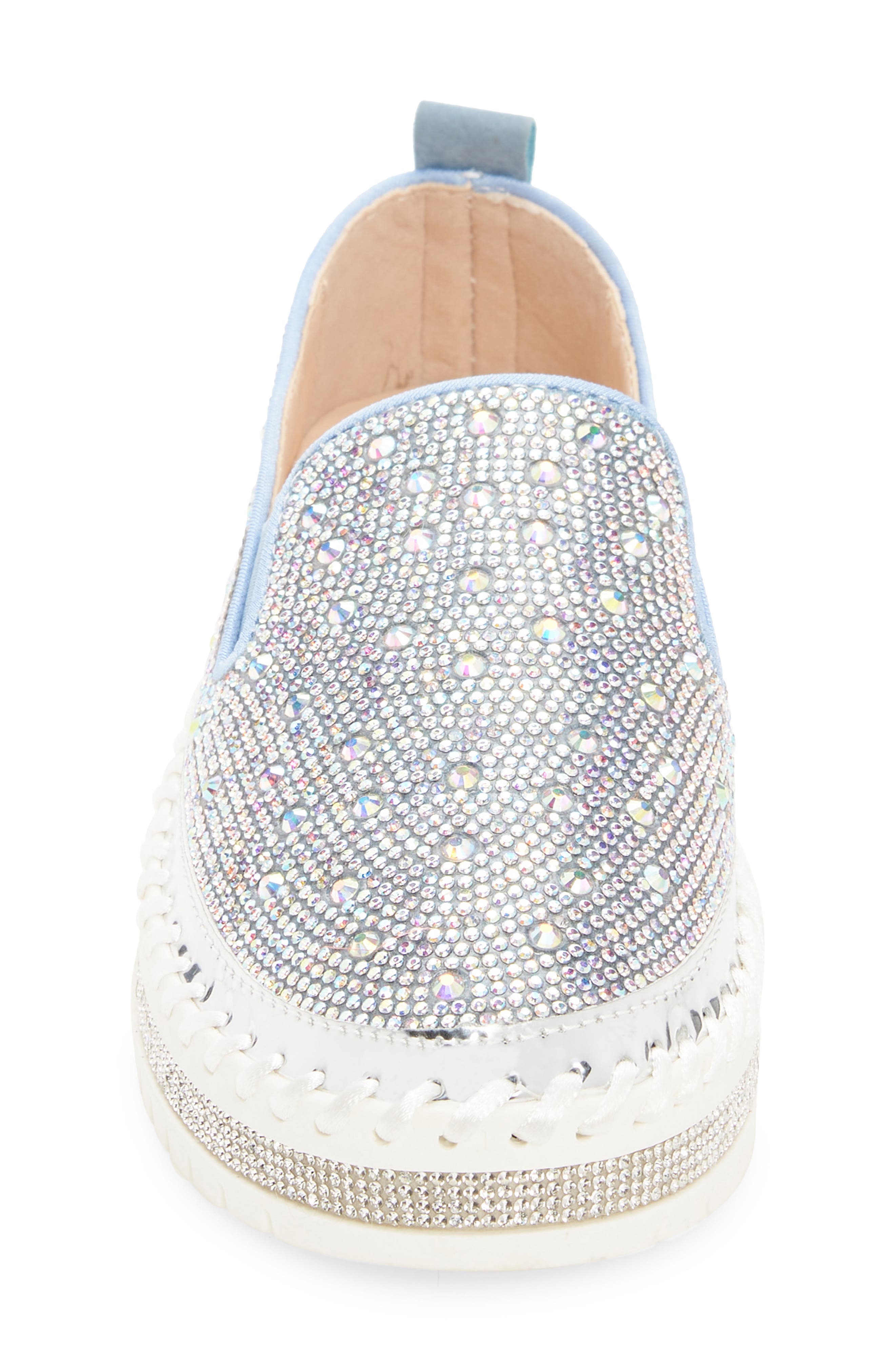 AZALEA WANG Rhinestone Sneaker, Alternate, color, Denim