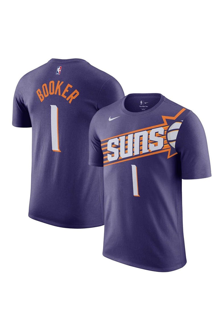Men's Nike Devin Booker Purple Phoenix Suns Icon 2022/23 Name & Number T-Shirt, Main, color, Purple