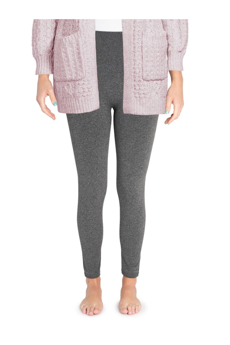 Fleece Lined Leggings - 4" Waistband, Alternate, color, Charcoal Heather