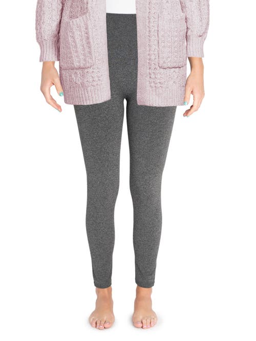 Muk Luks Fleece Lined Leggings In Gray
