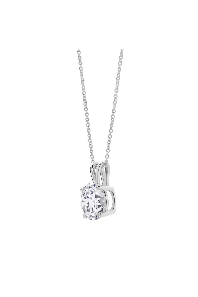 Lucent 14K Gold Round Lab Grown Diamond Pendant - 3 Ct, Alternate, color, 14K White Gold