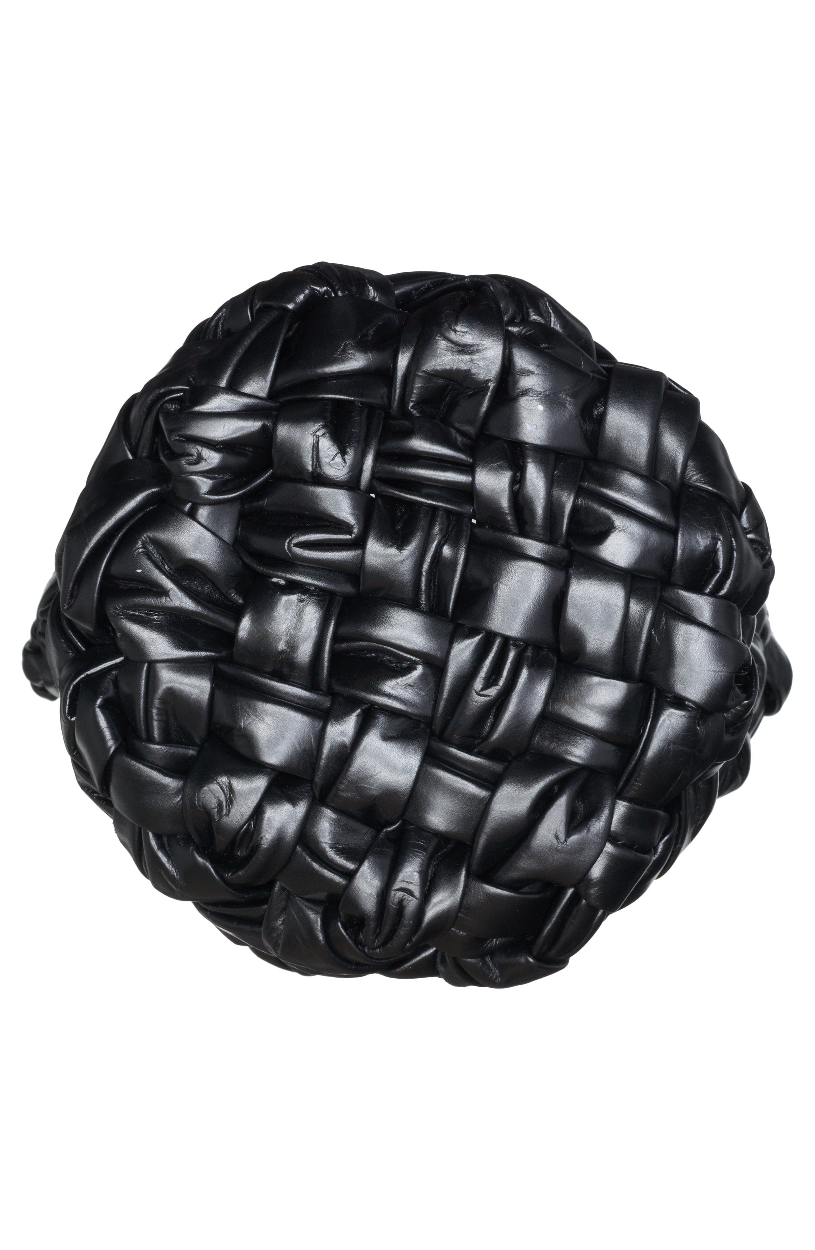 Bottega Veneta Mini Kalimero Intrecciato Leather Bucket Bag, Alternate, color, Black-M Brass