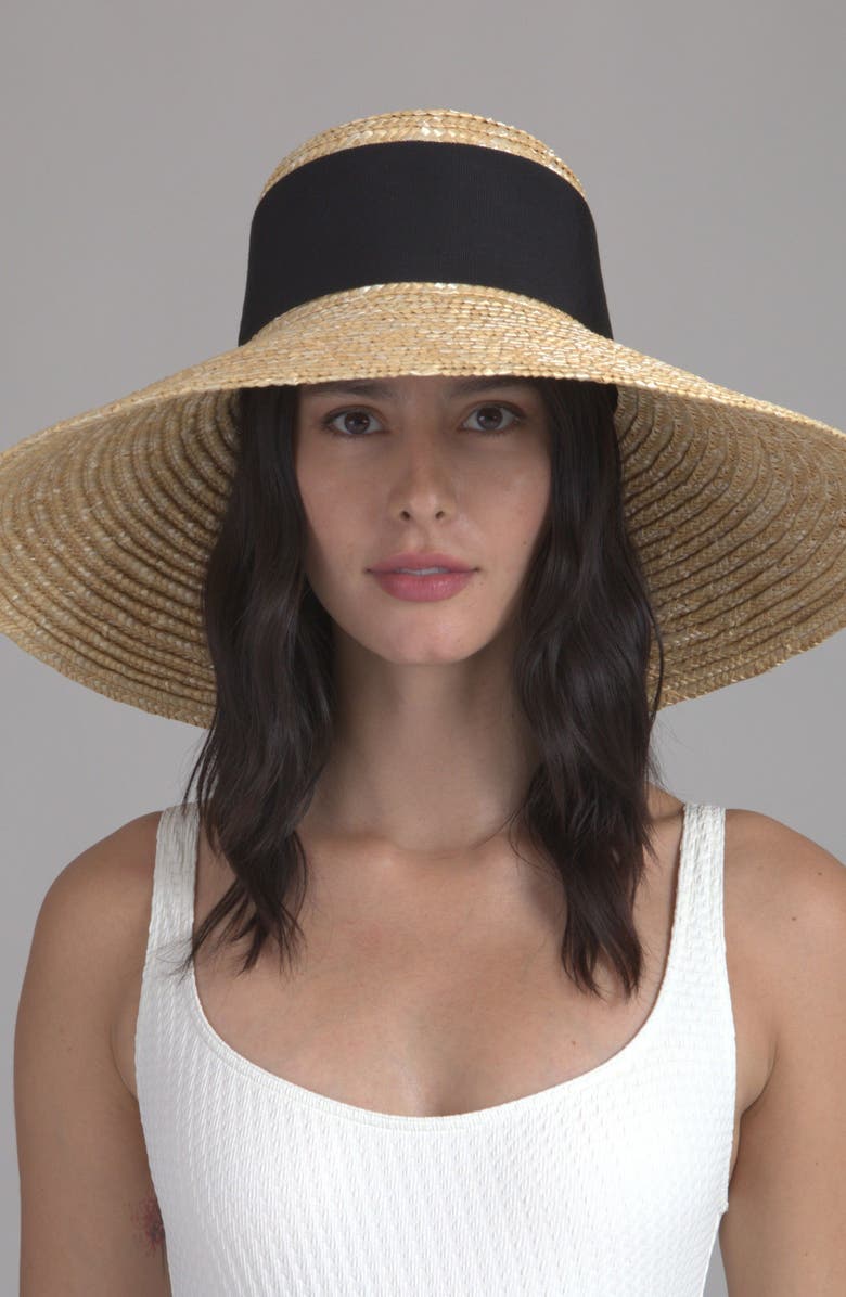 Eugenia Kim Mirabel UPF Straw Hat, Alternate, color, Natural/ Black