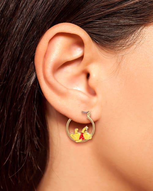Disney Winnie The Pooh Hoop Earrings In Gold