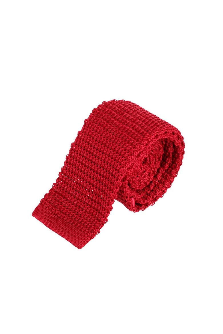 Zion Knit Silk Solid Colored Necktie, Main, color, Red