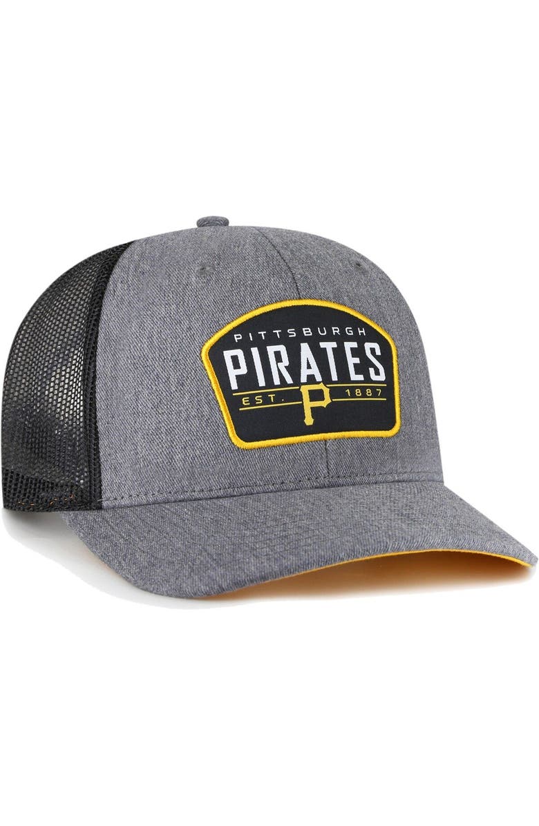 '47 Men's '47 Charcoal Pittsburgh Pirates Slate Trucker Snapback Hat, Alternate, color, 