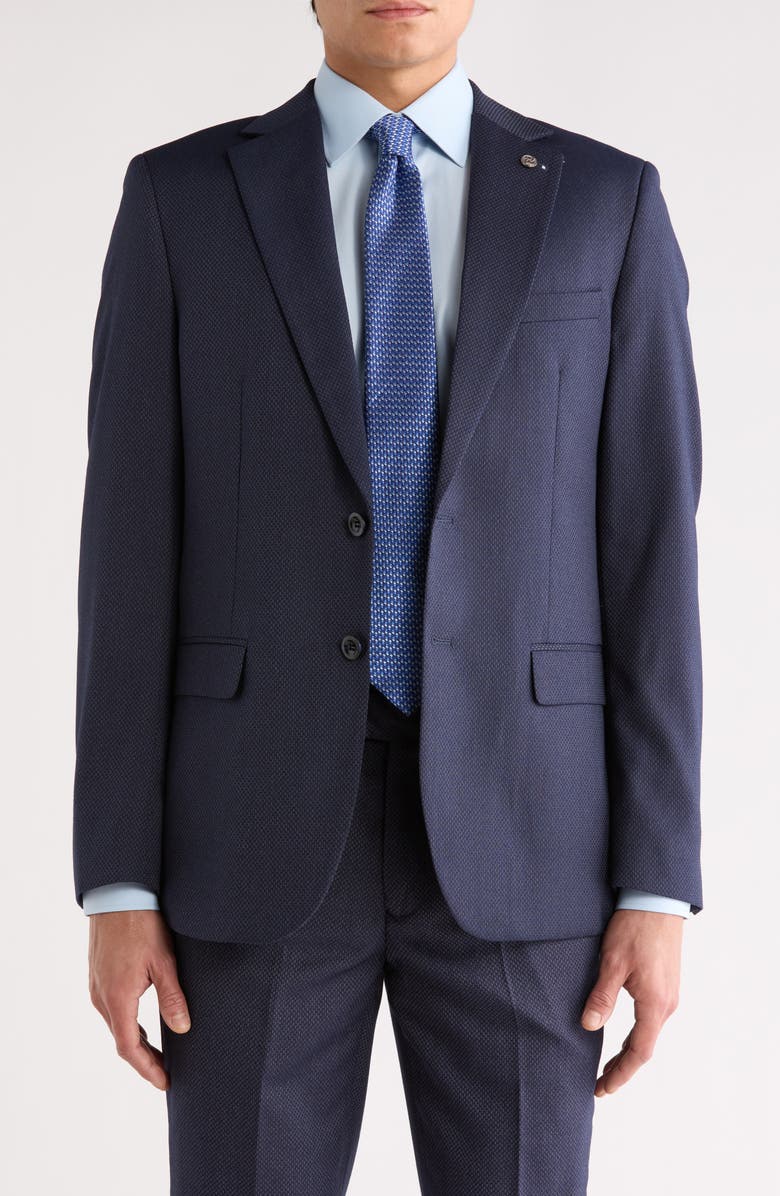 Tahari Slim Fit Dress Pants, Main, color, Navy