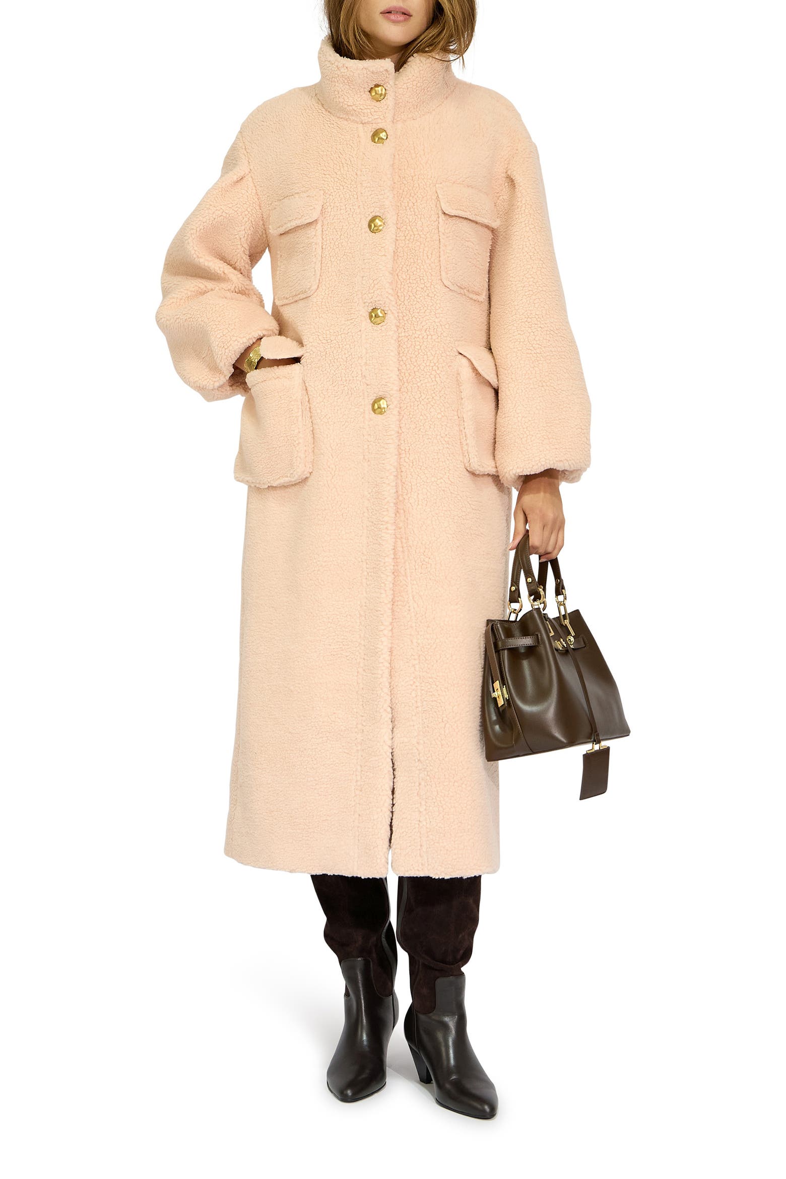Bloom Bar Code Belle & Bloom Cozy Nights Faux Shearling Bouclé Coat (Women ...