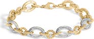 Haus of Brilliance Gold Vermeil 1/10 Cttw Diamond Oval Link Bracelet