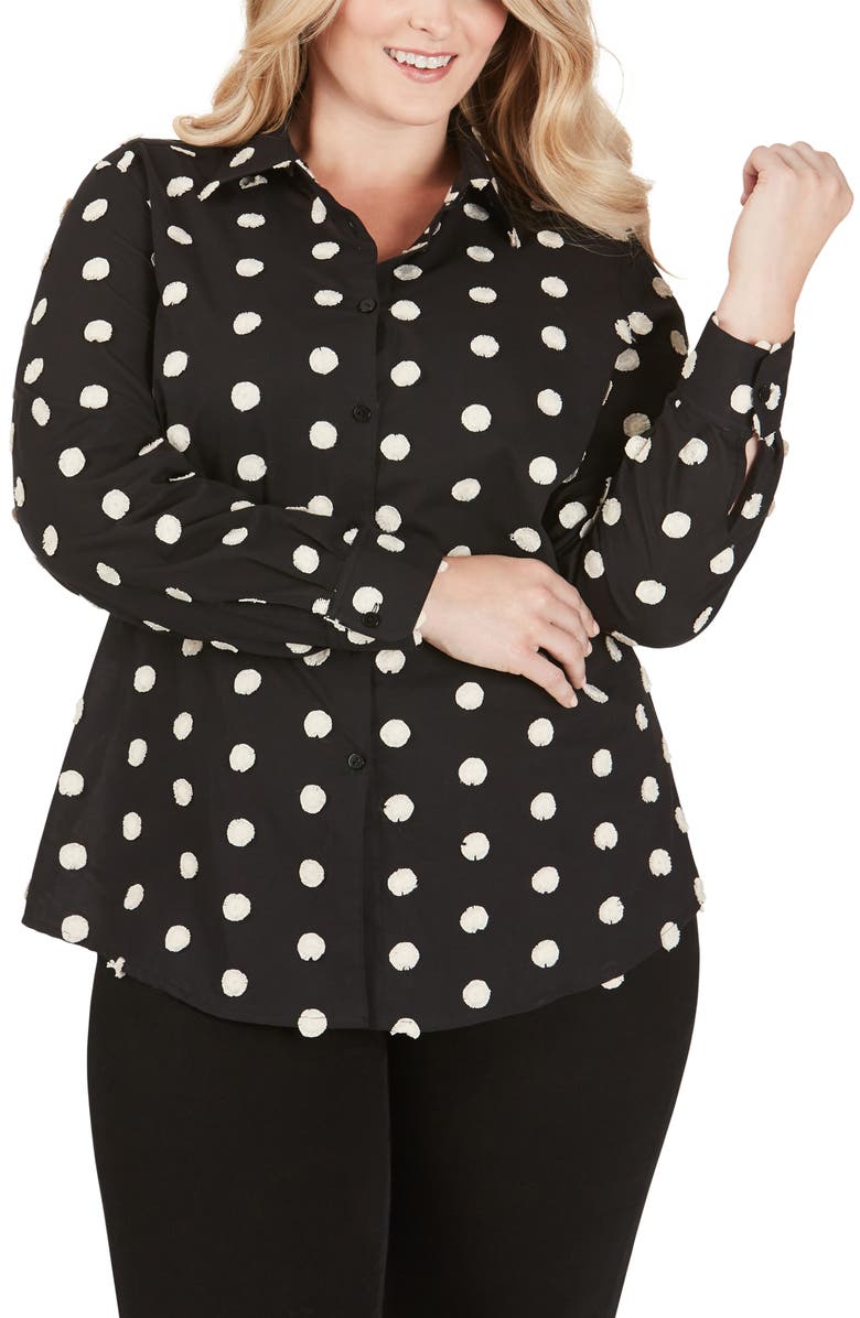 Foxcroft Rhea Clipped Circle Shirt, Main, color,