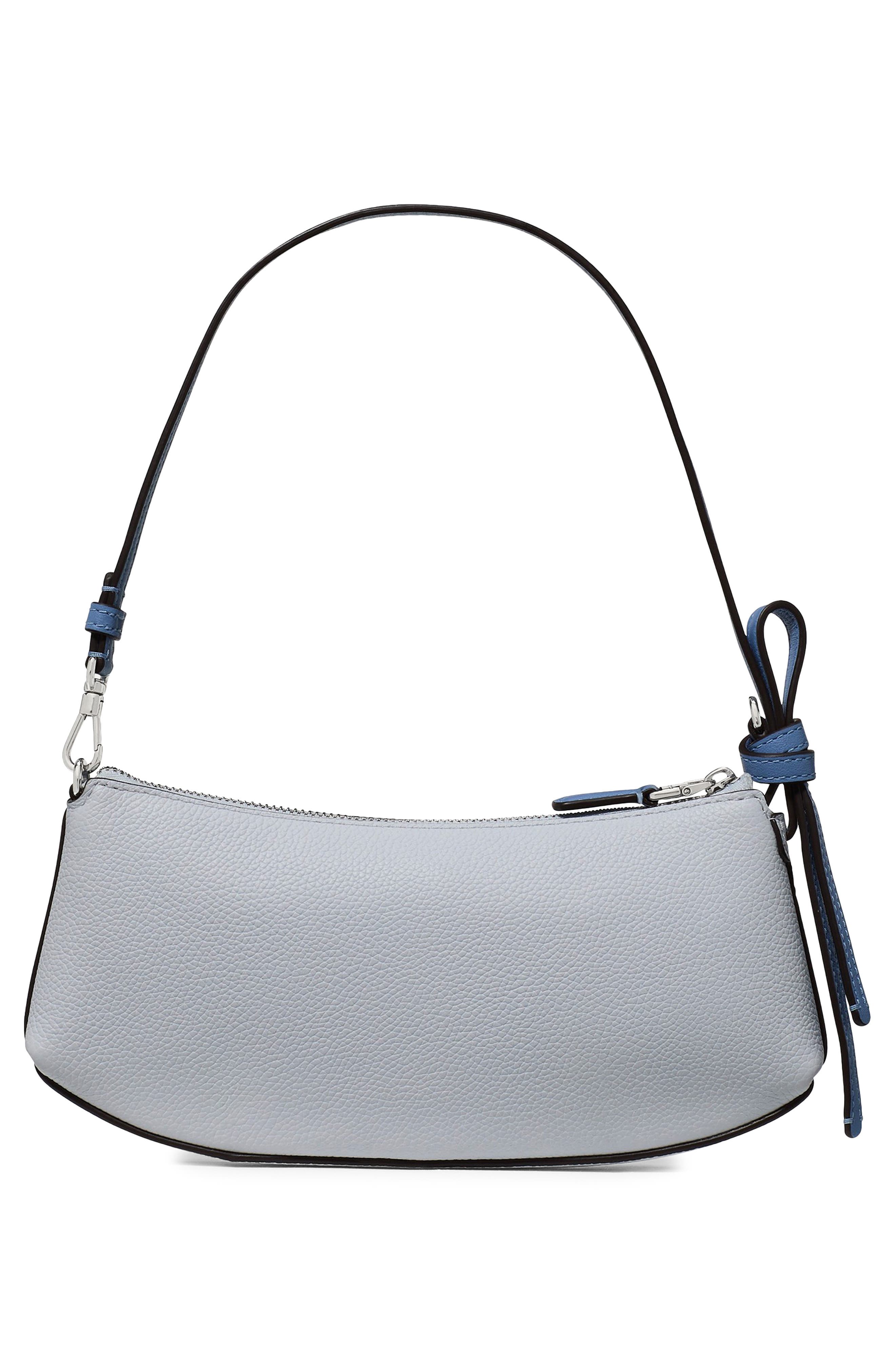 Kate Spade New York loop colorblock pebble leather pochette shoulder bag, Alternate, color, Pale Sapphirine