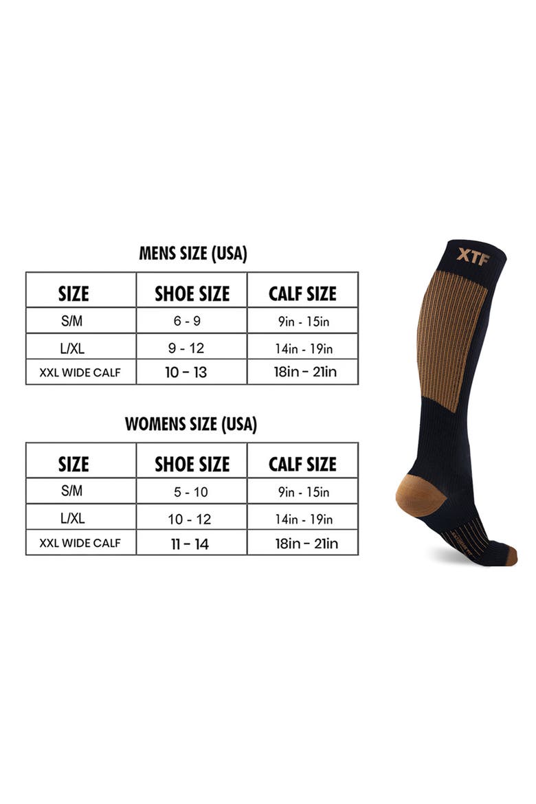 Pack of 6 Copper Infused Knee High Socks, Alternate, color, BROWN