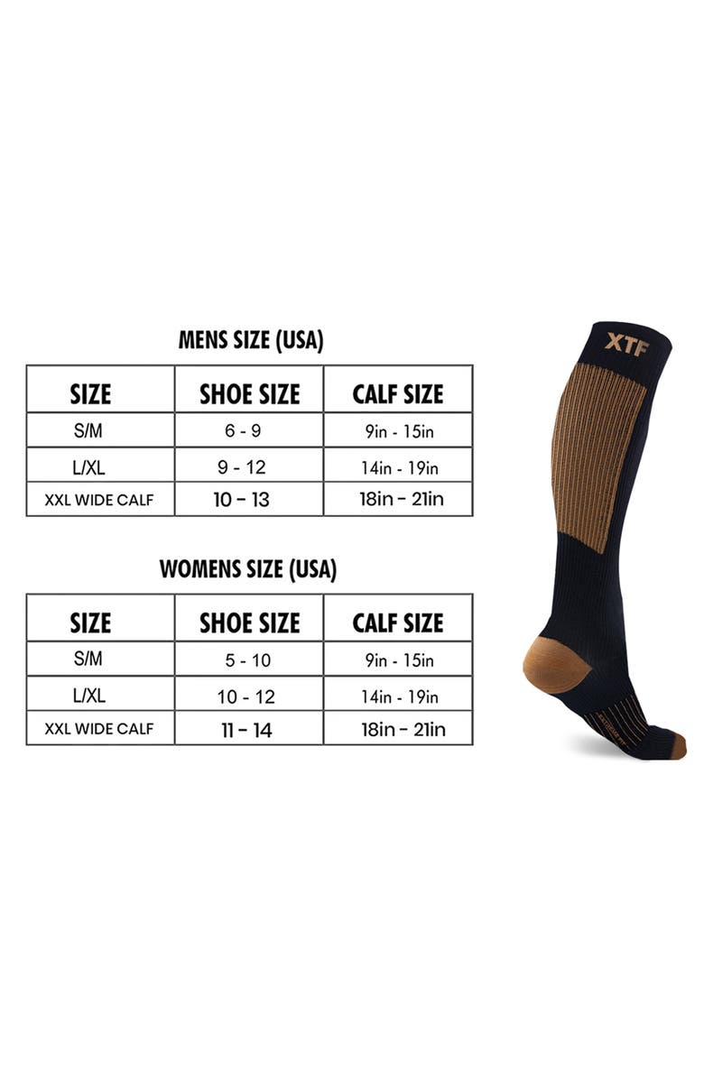 EXTREME FIT Pack of 6 Copper Infused Knee High Socks, Alternate, color, Brown