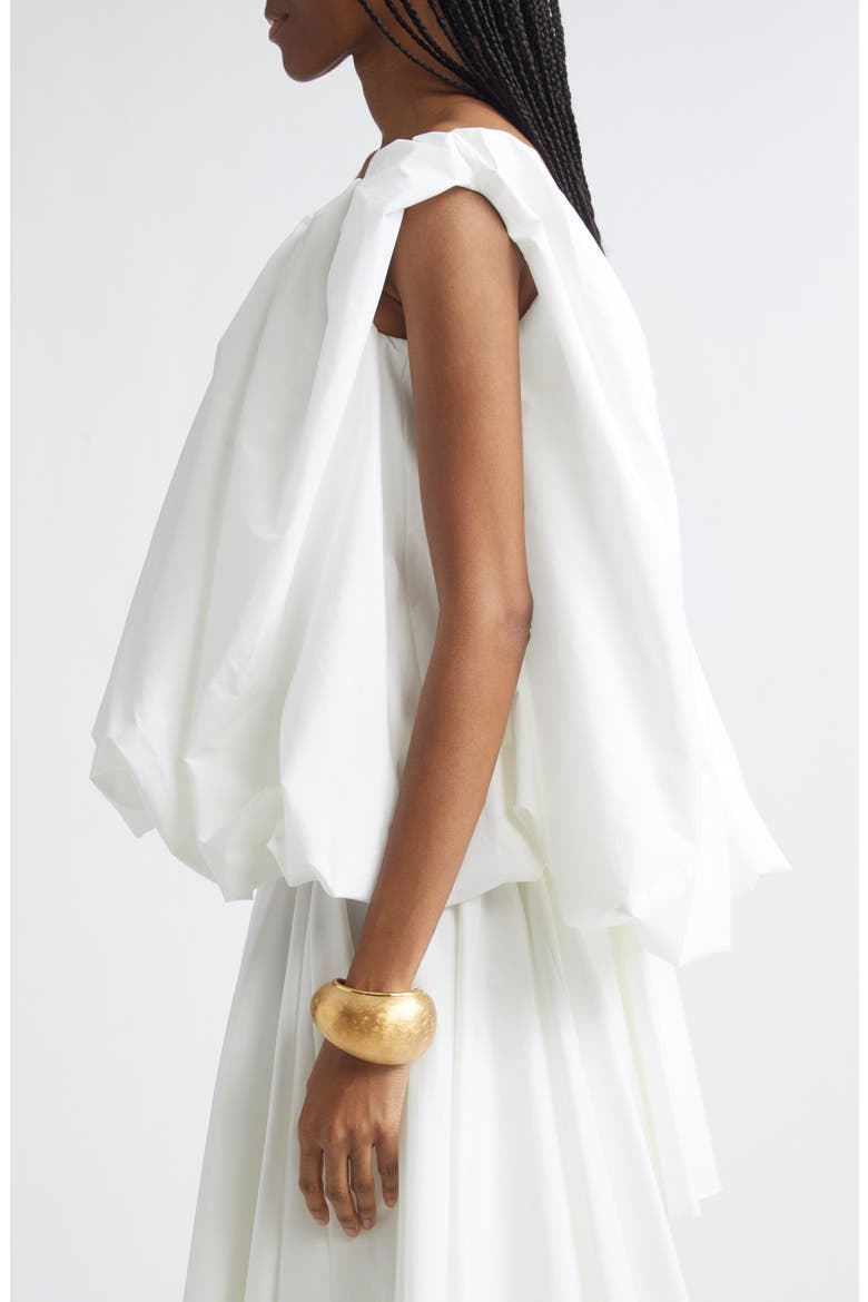 The Lavande Draped Bouffant Top, Alternate, color, WHITE