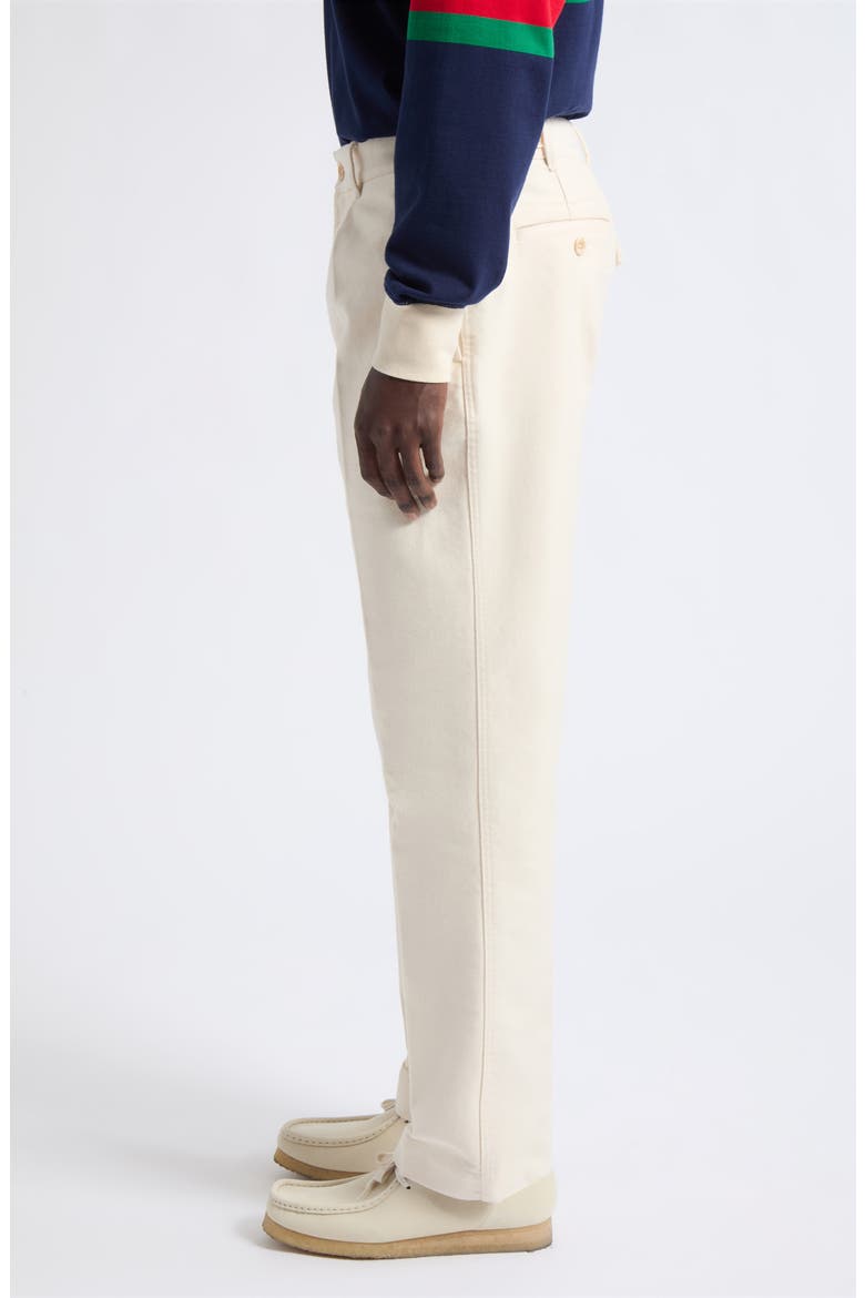 Games Pleated Cotton Moleskin Trousers, Alternate, color, ECRU 050