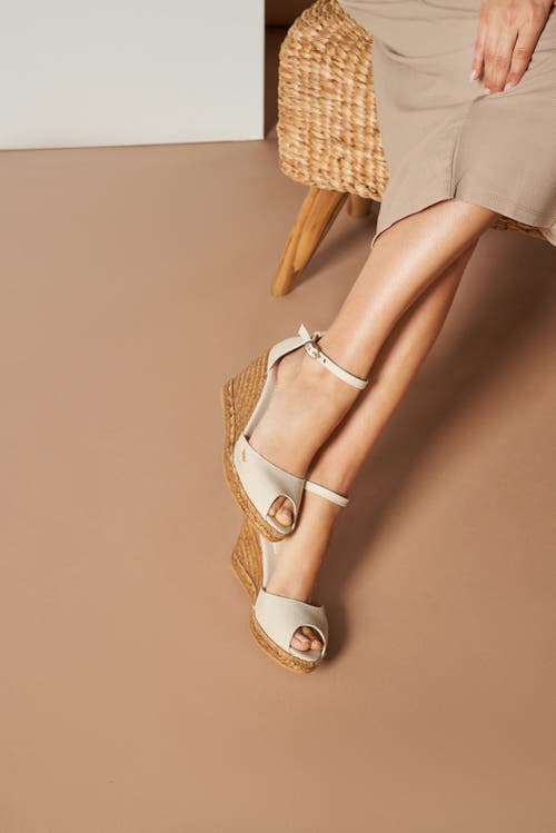 Viscata Aiguafreda Canvas Espadrille Sandal Wedges In Beige