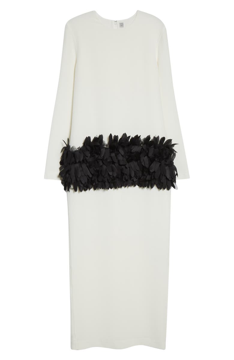 TOTEME Petal Long Sleeve Wool & Silk Dress, Alternate, color, Off-White