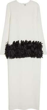 TOTEME Petal Long Sleeve Wool & Silk Dress